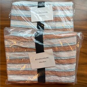 Schoolhouse Market Stripe Linen King Shams (2)